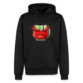 Bécher d’automne avec sweat à capuche rouge pour Noël - Sweat à capuche Premium bio Homme - noir - Devant - Nico (187cm)