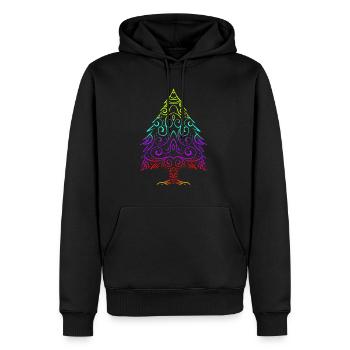 Arbre de Noël d'ornement coloré pour Noël - Sweat à capuche Premium bio Homme - noir - Devant - Nico (187cm)