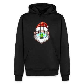Santa With Christmas Tree Mask Celebrating - Männer Premium Bio Hoodie - Schwarz - Vorne - Nico (187cm)