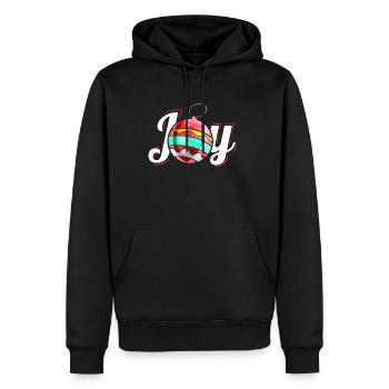 Logo de joie de boule de Noël pour Noël - Sweat à capuche Premium bio Homme - noir - Devant - Nico (187cm)
