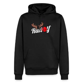 Rudolph The Reindeer Antlers Red Nose Christmas - Männer Premium Bio Hoodie - Schwarz - Vorne - Nico (187cm)