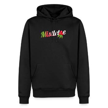 Logo de GUI vert rouge blanc pour Noël - Sweat à capuche Premium bio Homme - noir - Devant - Nico (187cm)