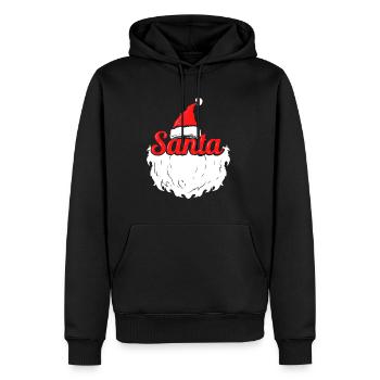 Santa's Hat and Santa Beard Costume For Christmas - Men’s Premium Organic Hoodie - black - Front - Nico (187cm)