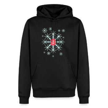 Snowflake In Winter On Christmas With Bitcoin - Männer Premium Bio Hoodie - Schwarz - Vorne - Nico (187cm)