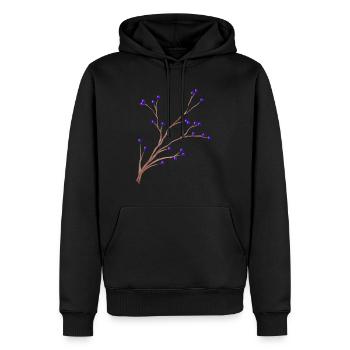 Branch Of Mistles With Purple Berrys For Christmas - Männer Premium Bio Hoodie - Schwarz - Vorne - Nico (187cm)