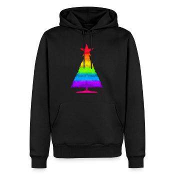 Colorful LGBTQ Fir Spruce Christmas Tree - Men’s Premium Organic Hoodie - black - Front - Nico (187cm)