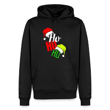 Ho HO HO Elfs Hat et Santas Hat pour Noël - Sweat à capuche Premium bio Homme - noir - Devant - Nico (187cm)