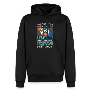 Level 10 Freigeschaltet 10. Geburtstag Gamer - Männer Premium Bio Hoodie - Schwarz - Vorne - Nico (187cm)