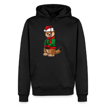 Suricates avec pull de Noël - Sweat à capuche Premium bio Homme - noir - Devant - Nico (187cm)