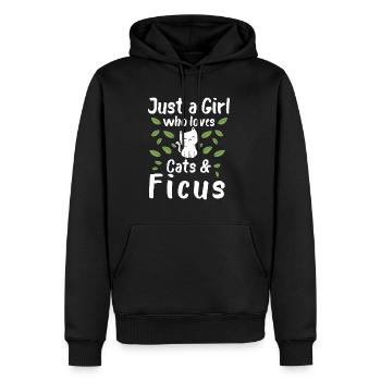 Just A Girl Who Loves Cats And Ficus - Männer Premium Bio Hoodie - Schwarz - Vorne - Nico (187cm)