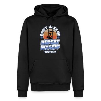 Don't make me repeat myself history - Men’s Premium Organic Hoodie - black - Front - Nico (187cm)