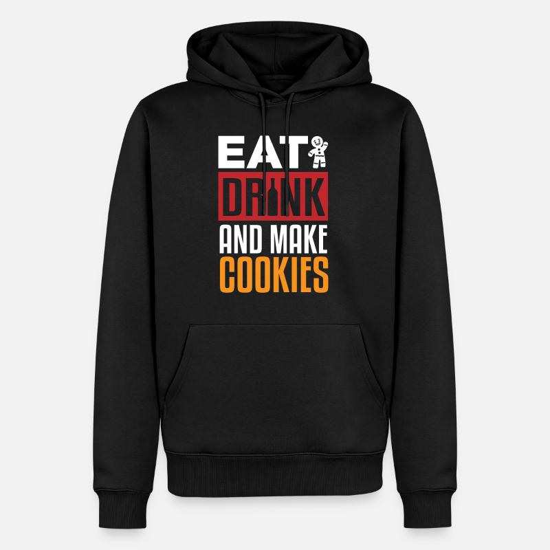 Essen Sie Trinken Und Machen Sie Kekse - Männer Premium Bio Hoodie - Schwarz