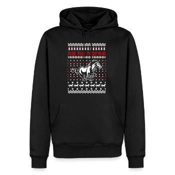 Ho Ho Pferd - Männer Premium Bio Hoodie - Schwarz - Vorne - Nico (187cm)