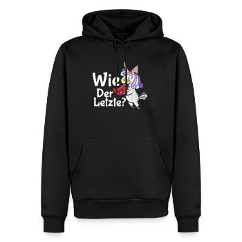Drachen Wie Das Letzte Einhorn frisst Drache - Männer Premium Bio Hoodie - Schwarz - Vorne - Nico (187cm)