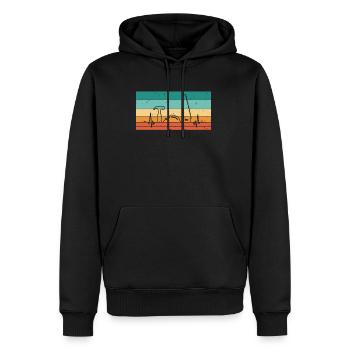 Vintage Herzschlag Schreiner Holzhandwerker - Männer Premium Bio Hoodie - Schwarz - Vorne - Nico (187cm)