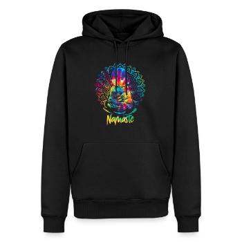 Namaste Zen Yoga Meditate - Männer Premium Bio Hoodie - Schwarz - Vorne - Nico (187cm)