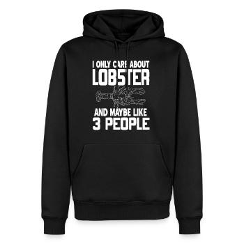 Lobster and maybe like 3 people - Männer Premium Bio Hoodie - Schwarz - Vorne - Nico (187cm)