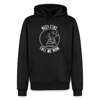 Need Cake Call Me Now - Männer Premium Bio Hoodie - Schwarz - Vorne - Nico (187cm)