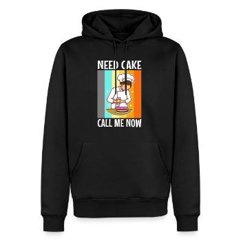 Need Cake Call Me Now - Männer Premium Bio Hoodie - Schwarz - Vorne - Nico (187cm)