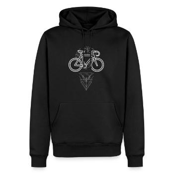 Polygone de vélo - Sweat à capuche Premium bio Homme - noir - Devant - Nico (187cm)