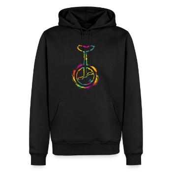 Unicycle - Men’s Premium Organic Hoodie - black - Front - Nico (187cm)