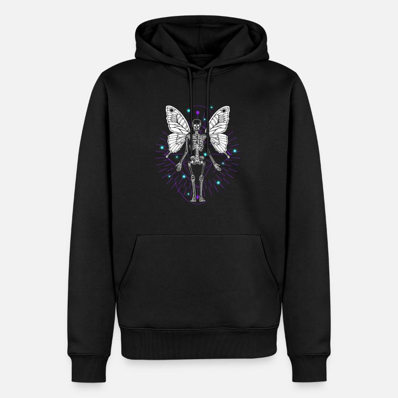 Papillon squelette - Sweat à capuche Premium bio Homme - noir
