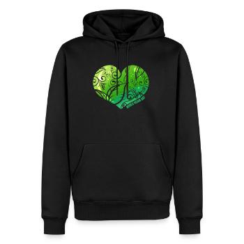 Green Heart With Ornaments, Veganism World Vegan - Männer Premium Bio Hoodie - Schwarz - Vorne - Nico (187cm)