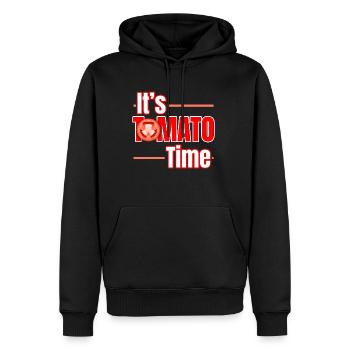 C’est Tomato Time Logo Vegan - Sweat à capuche Premium bio Homme - noir - Devant - Nico (187cm)