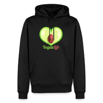 Heart Shaped Aubergine - Vegan Life - Go Vegan - Männer Premium Bio Hoodie - Schwarz - Vorne - Nico (187cm)
