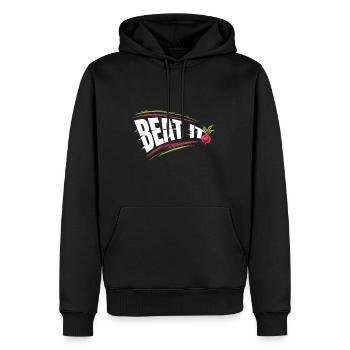 Battez-le en plantant et en mangeant des betteraves - Devenez végétalien - Sweat à capuche Premium bio Homme - noir - Devant - Nico (187cm)