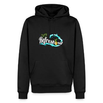 Leaves And Pineapple And Refreshing Waves - Go - Men’s Premium Organic Hoodie - black - Front - Nico (187cm)
