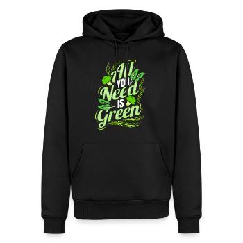 All You Need Is Green - Go Vegan - Männer Premium Bio Hoodie - Schwarz - Vorne - Nico (187cm)