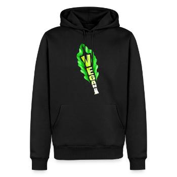 Vegan Lettuce Leaf For Vegetarian And Veganism - - Männer Premium Bio Hoodie - Schwarz - Vorne - Nico (187cm)