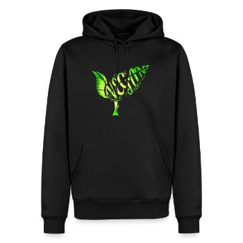 Les végétariens adorent cette plante verte avec le mot - Sweat à capuche Premium bio Homme - noir - Devant - Nico (187cm)