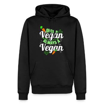 Once A Vegan, Always A Vegan - Männer Premium Bio Hoodie - Schwarz - Vorne - Nico (187cm)
