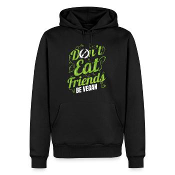 Don't Eat Friends Animals - Be Vegan - Männer Premium Bio Hoodie - Schwarz - Vorne - Nico (187cm)
