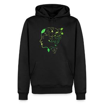 Les ornements montrent des légumes dans ma tête, végétariens et - Sweat à capuche Premium bio Homme - noir - Devant - Nico (187cm)