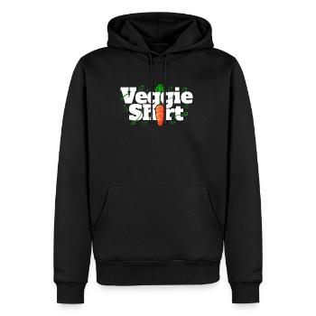 C’est mon t-shirt végétarien - Carotte végétarien - Go - Sweat à capuche Premium bio Homme - noir - Devant - Nico (187cm)