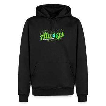Toujours végétalien - Végétarien et végétalien - Sweat à capuche Premium bio Homme - noir - Devant - Nico (187cm)