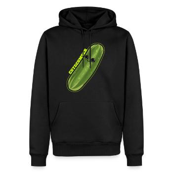 Kawaii Pickle Cute Cucumber Is A Cutecumber - Go - Sweat à capuche Premium bio Homme - noir - Devant - Nico (187cm)