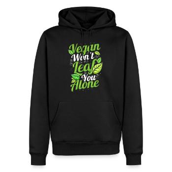 Vegan Won’t Leaf Leave You Alone - Vegetarian Go - Sweat à capuche Premium bio Homme - noir - Devant - Nico (187cm)