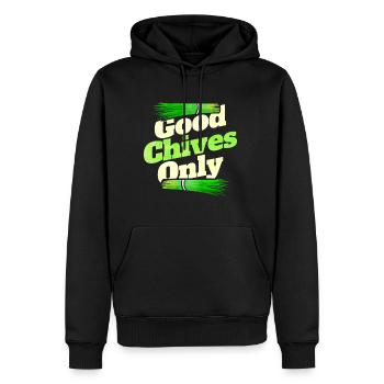 Good Chives Only - Vegetarian or Go Vegan - Männer Premium Bio Hoodie - Schwarz - Vorne - Nico (187cm)