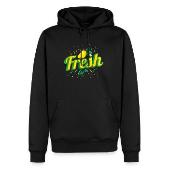Eat Fresh Mango, Lemon And Brokkoli - Vegetarian - Männer Premium Bio Hoodie - Schwarz - Vorne - Nico (187cm)