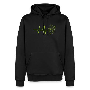 Green Heartbeat se termine dans les plantes - Vegetarism - Go - Sweat à capuche Premium bio Homme - noir - Devant - Nico (187cm)