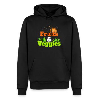 I Love Fruits And Veggies - Vegetarian - Go Vegan - Männer Premium Bio Hoodie - Schwarz - Vorne - Nico (187cm)