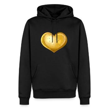 Potato In Heart Shape - Vegetarian - Go Vegan - Männer Premium Bio Hoodie - Schwarz - Vorne - Nico (187cm)