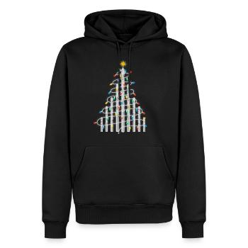 Christmas Tree Craftsman Drill Construction Worker DIY - Men’s Premium Organic Hoodie - black - Front - Nico (187cm)
