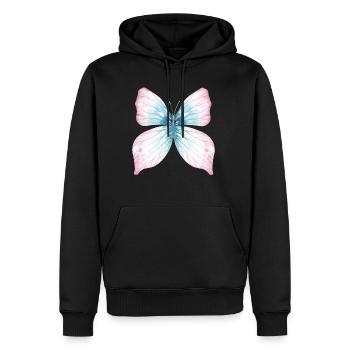 Ailes de papillon Carnaval des papillons Carnaval - Sweat à capuche Premium bio Homme - noir - Devant - Nico (187cm)