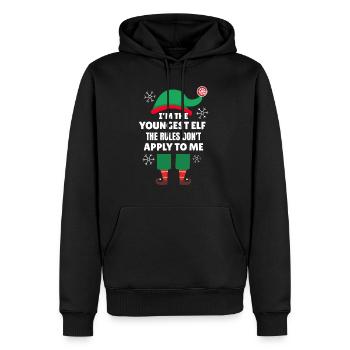 I m The Youngest Elf Matching Family Christmas - Männer Premium Bio Hoodie - Schwarz - Vorne - Nico (187cm)
