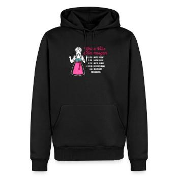Dirndl Meine Vier Stimmungen Schlaf Kaffee - Männer Premium Bio Hoodie - Schwarz - Vorne - Nico (187cm)